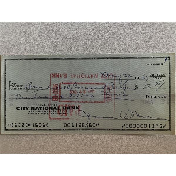 Three Faces Of Eve Joanne Woodward signed check