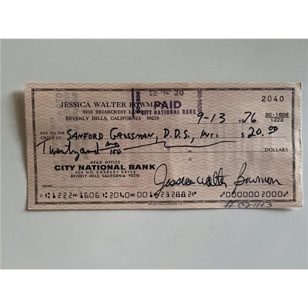 Dr Strange Jessica Walter signed check