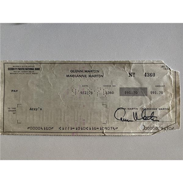 Barnaby Jones Quinn Martin signed check