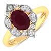 Image 1 : 14KT Yellow Gold 1.5ctw Ruby and Diamond Ring