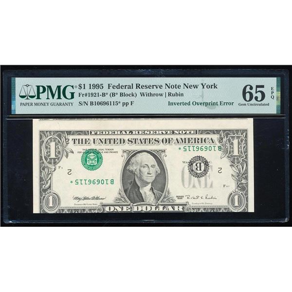 1995 $1 Error STAR New York FRN PMG 65EPQ