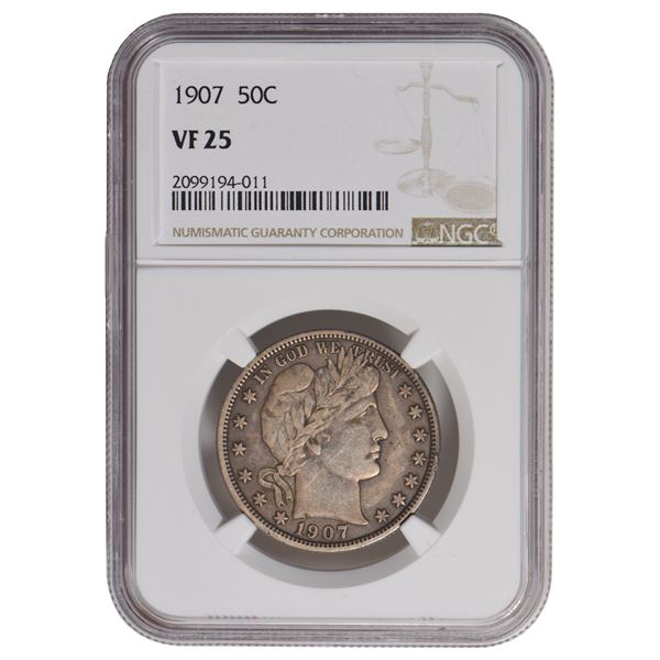 1907 Barber Half Dollar NGC VF25
