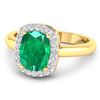 Image 2 : 14KT Yellow Gold 1.74ctw Zambian Emerald and Diamond Ring
