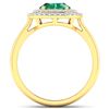 Image 4 : 14KT Yellow Gold 1.53ct Zambian Emerald and Diamond Ring