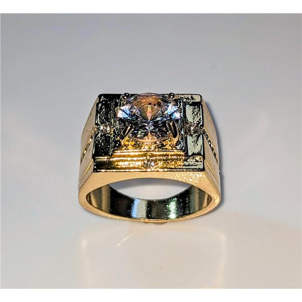 Men's 14 K Gold Plate 3.5 Ct VVs1 Lab Simulated Diamond Ring