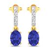 14KT Yellow Gold 1.24ctw Tanzanite and Diamond Earrings