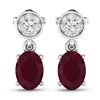 Image 1 : 14KT White Gold 1.7ctw Ruby and Diamond Earrings