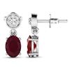 Image 4 : 14KT White Gold 1.7ctw Ruby and Diamond Earrings