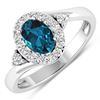 14KT White Gold 0.7ctw London Blue Topaz and Diamond Ring