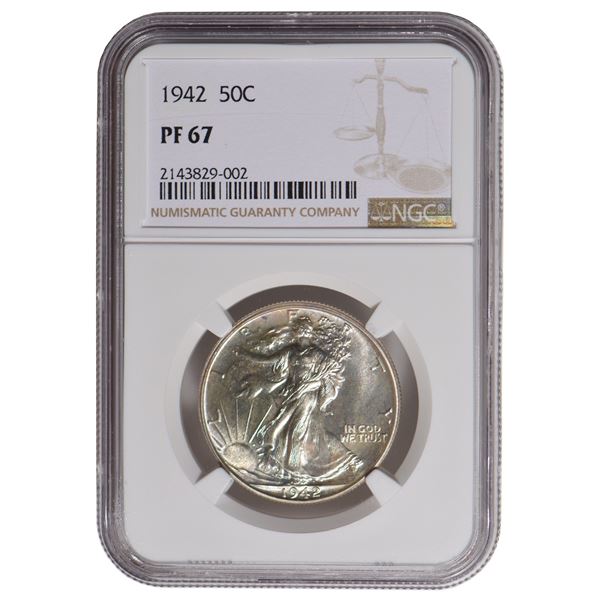 1942 Walking Liberty Half Dollar NGC PF67