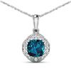 14KT White Gold 2.15ctw London Blue Topaz and Diamond Pendant