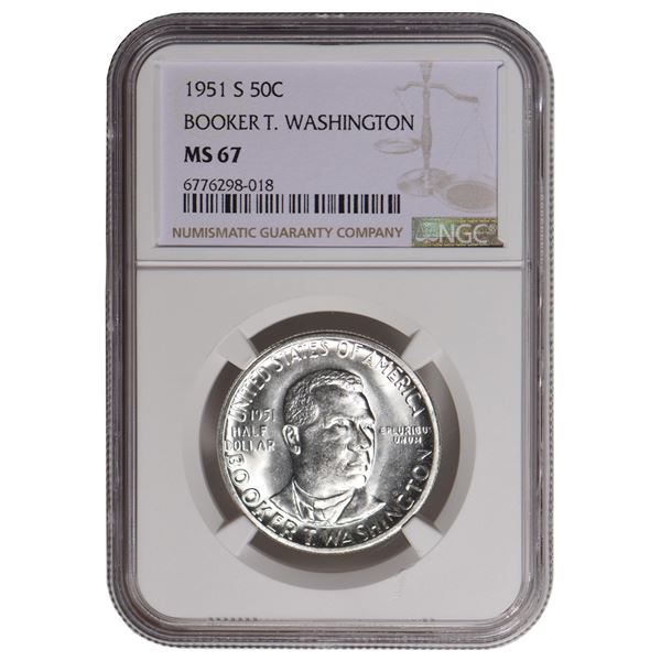1951-S Booker T Washington Commemorative Half Dollar NGC MS67