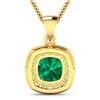 Image 3 : 14KT Yellow Gold 2.00ct Zambian Emerald and Diamond Pendant with Chain