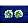 Sparkling 4 Ct VVs1 Emerald Green Fire Moissanite Earrings