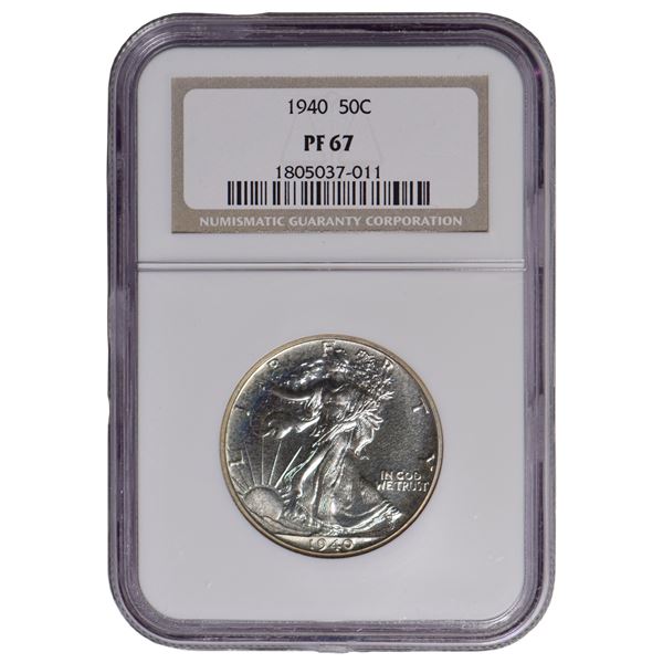 1940 Walking Liberty Half Dollar NGC PF67