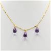 Natural Certified Amethyst 14KT Gold Plated Necklace