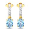 14KT Yellow Gold 1.02ctw Aquamarine and Diamond Earrings