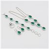 Image 2 : Lab Created Stunning 4 Piece Tsavorite Garnet Jewelry Set