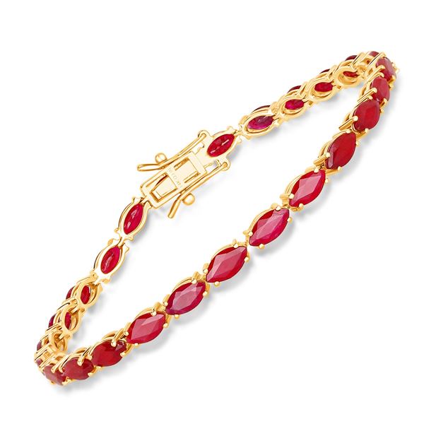 14KT White Gold 9.00ctw Ruby Bracelet