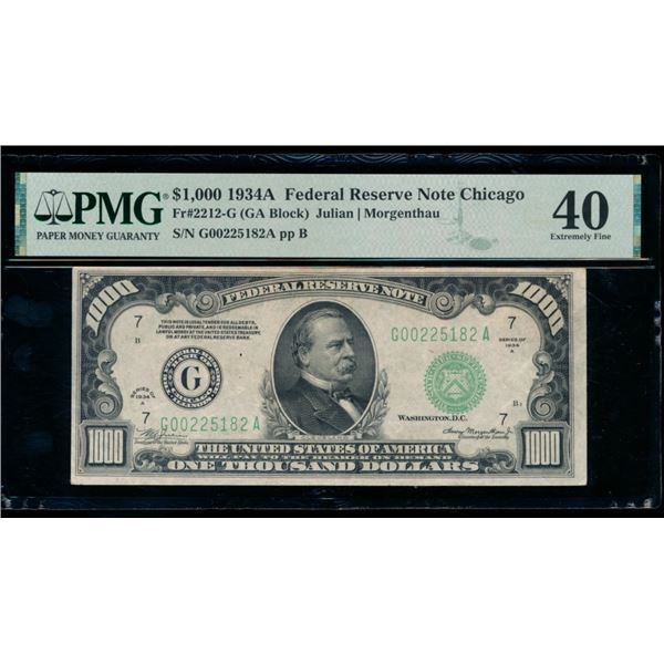 1934A $1000 Chicago FRN PMG 40