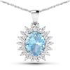 14KT White Gold 2.7ctw Aquamarine and Diamond Pendant