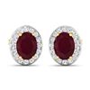 Image 2 : 14KT Yellow Gold 3ctw Ruby and Diamond Earrings