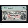 Image 1 : 1878 $10 Jackass Legal Tender Note PMG 64