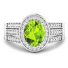 Image 3 : 14KT White Gold 1.6ctw Peridot and Diamond Ring