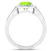Image 4 : 14KT White Gold 1.6ctw Peridot and Diamond Ring