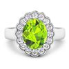 Image 3 : 14KT White Gold 2.3ctw Peridot and Diamond Ring