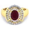 Image 2 : 14KT Yellow Gold 1.5ct Ruby and Diamond Ring
