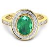 Image 2 : 14KT Yellow Gold 1.53ctw Zambian Emerald and Diamond Ring