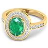 Image 3 : 14KT Yellow Gold 1.53ctw Zambian Emerald and Diamond Ring