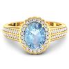 14KT Yellow Gold 1.28ct Aquamarine and Diamond Ring