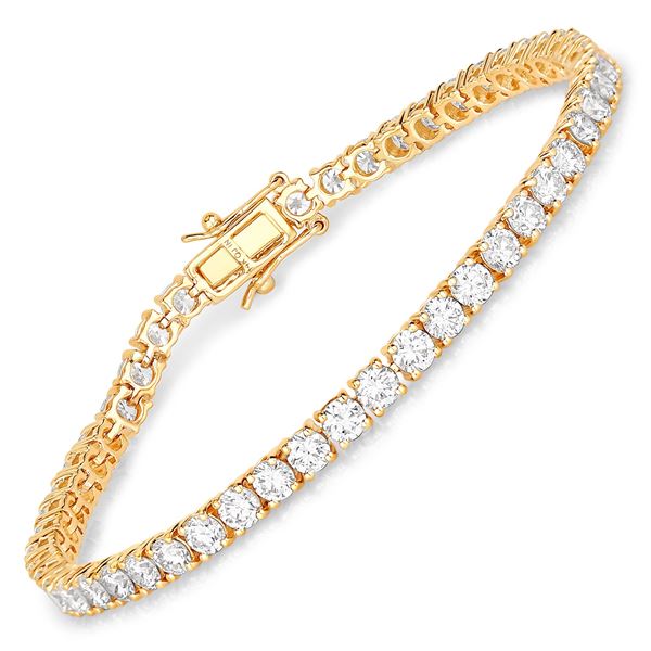 14KT Yellow Gold 7.00ctw Lab Diamond Bracelet