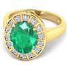 Image 3 : 14KT Yellow Gold 3.14ct Zambian Emerald and Diamond Ring