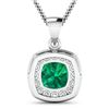 Image 3 : 14KT White Gold 2.00ct Zambian Emerald and Diamond Pendant with Chain