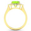 Image 4 : 14KT Yellow Gold 2.02ctw Peridot and Diamond Ring