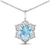 14KT White Gold 1.9ctw Aquamarine and Diamond Pendant
