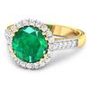 Image 2 : 14KT Yellow Gold 2.75ctw Zambian Emerald and Diamond Ring