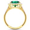 Image 4 : 14KT Yellow Gold 2.75ctw Zambian Emerald and Diamond Ring