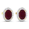 Image 3 : 14KT Yellow Gold 1.7ctw Ruby and Diamond Earrings