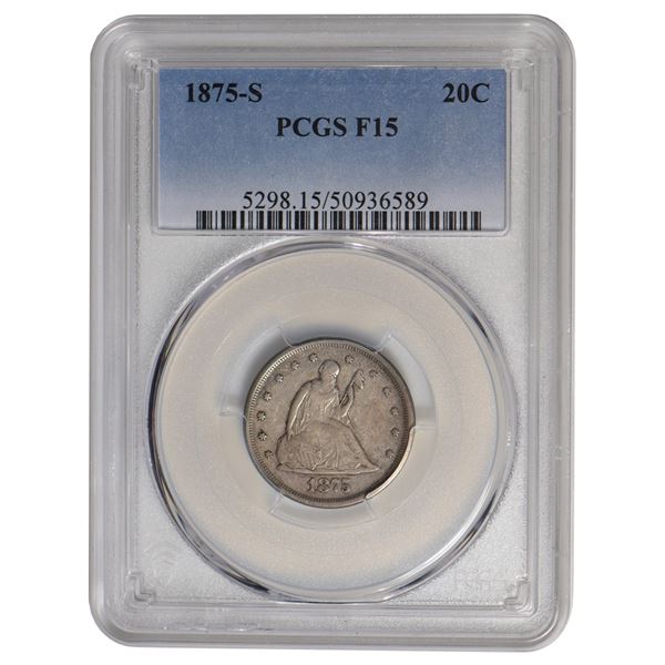 1875-S Twenty Cent Coin PCGS F15