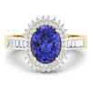 Image 3 : 14KT Yellow Gold 1.41ctw Tanzanite and Diamond Ring