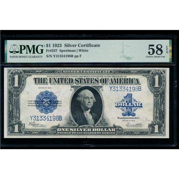 1923 $1 Silver Certificate PMG 58EPQ