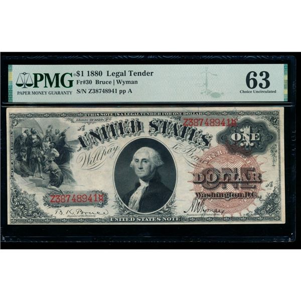 1880 $1 Legal Tender Note PMG 63