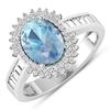 14KT White Gold 1.28ctw Aquamarine and Diamond Ring
