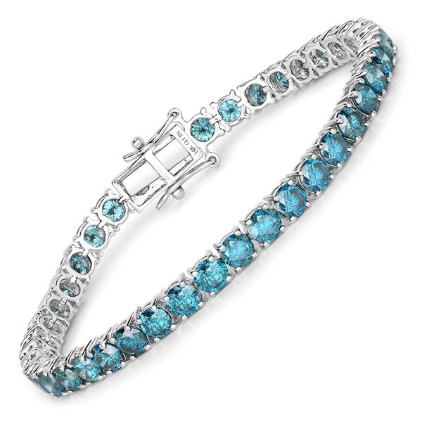 14KT White Gold 14.33ctw Blue Diamond Bracelet