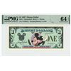 1987 $1 Mickey Disney Dollar PMG 64EPQ
