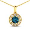 14KT Yellow Gold 2.05ctw London Blue Topaz and Diamond Pendant
